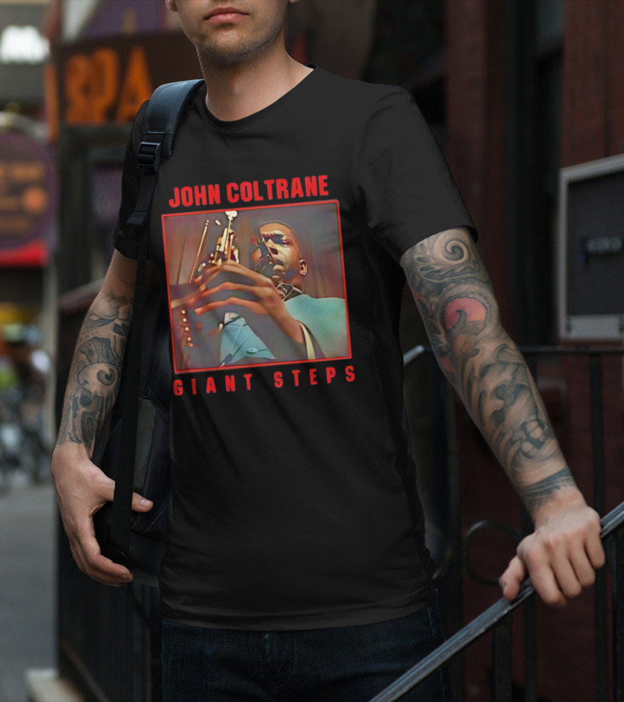 John Coltrane Giant Steps Album Cover Saxophone Iconic Jazz Image T-Shirt