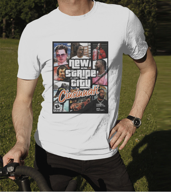 New Stripe City Cincinnati Icons Comic Style NFL T-Shirt