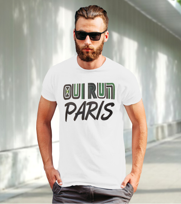 OUI RUN PARIS Star Lettering T-Shirt