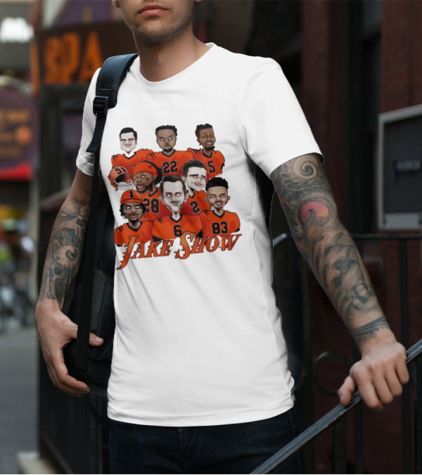 Jake Show Cartoon Cincinnati Bengals Football Players T-Shirt