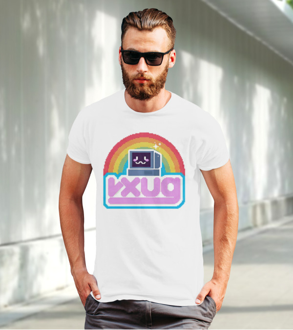 Rainbow Vxug Pixel Art Retro Computer T-Shirt