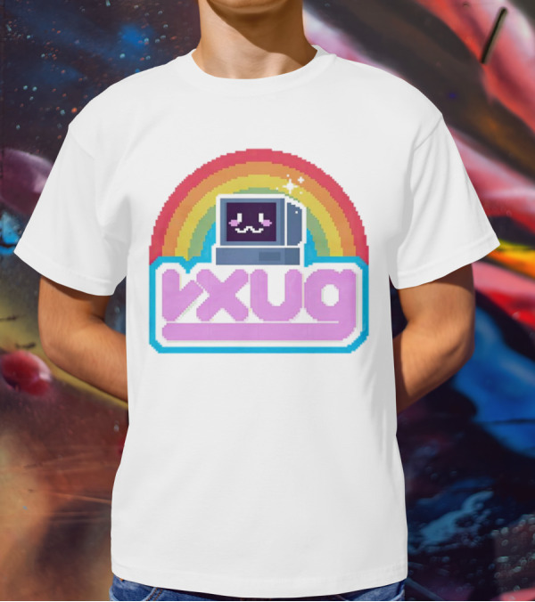Rainbow Vxug Pixel Art Retro Computer T-Shirt