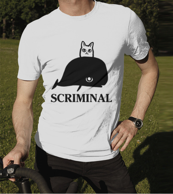 Scriminal Cat On Whale T-Shirt