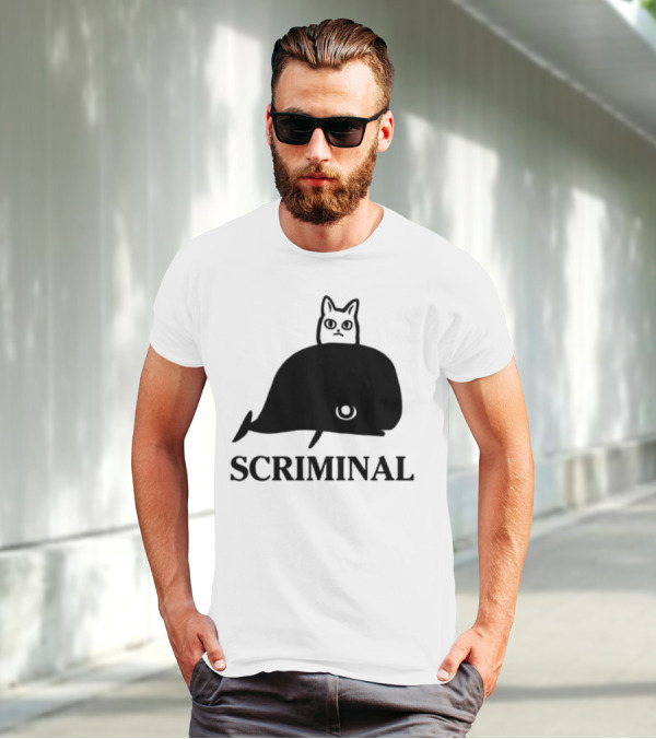 Scriminal Cat On Whale T-Shirt