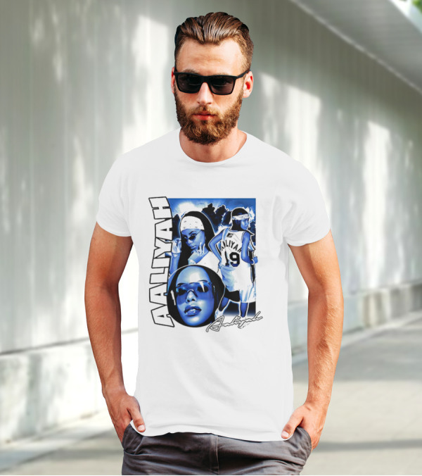 Aaliyah Vintage Rap Aaliyah 90s Style University Blue Jordan T-Shirt