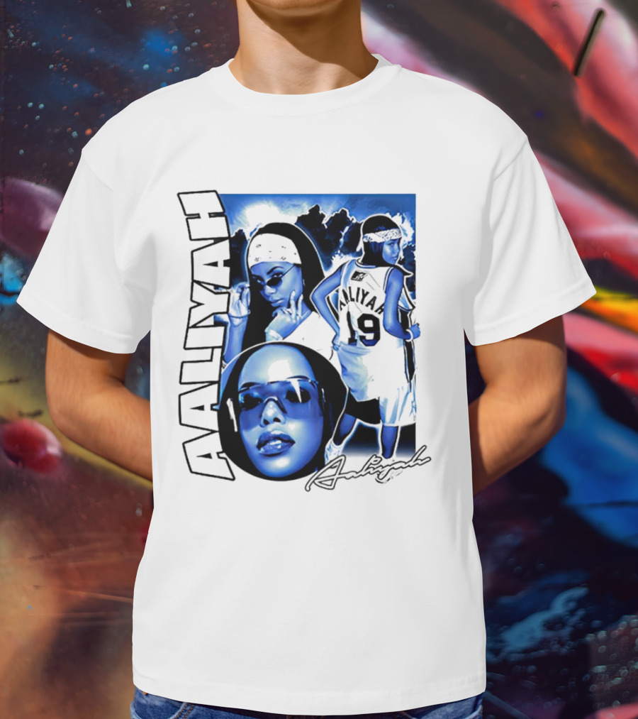 Aaliyah Vintage Rap Aaliyah 90s Style University Blue Jordan T-Shirt