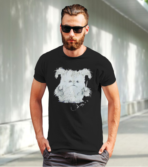 Charm White Furry Creature With Knife T-Shirt