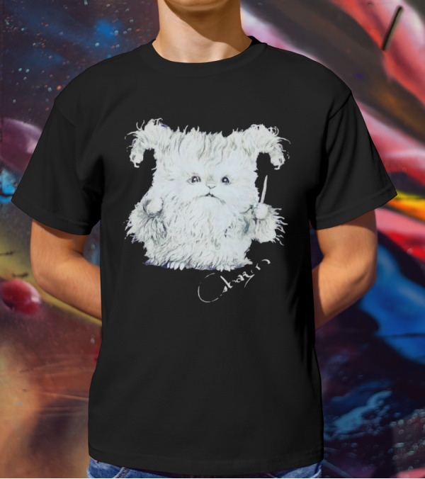 Charm White Furry Creature With Knife T-Shirt