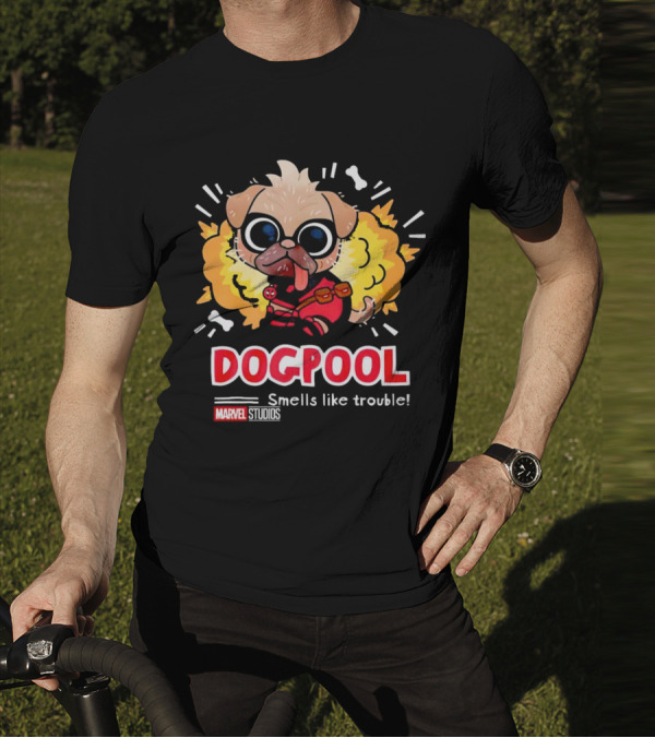 Deadpool Marvel Studios Dogpool Smells Like Trouble T-Shirt