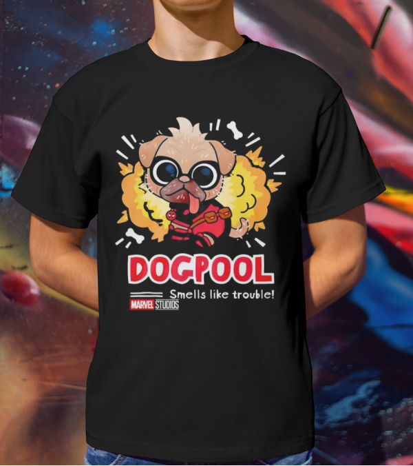 Deadpool Marvel Studios Dogpool Smells Like Trouble T-Shirt