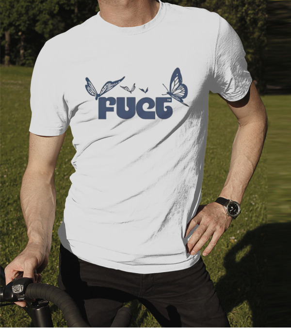 Fuct Butterfly Bold Text With Blue Butterflies T-Shirt