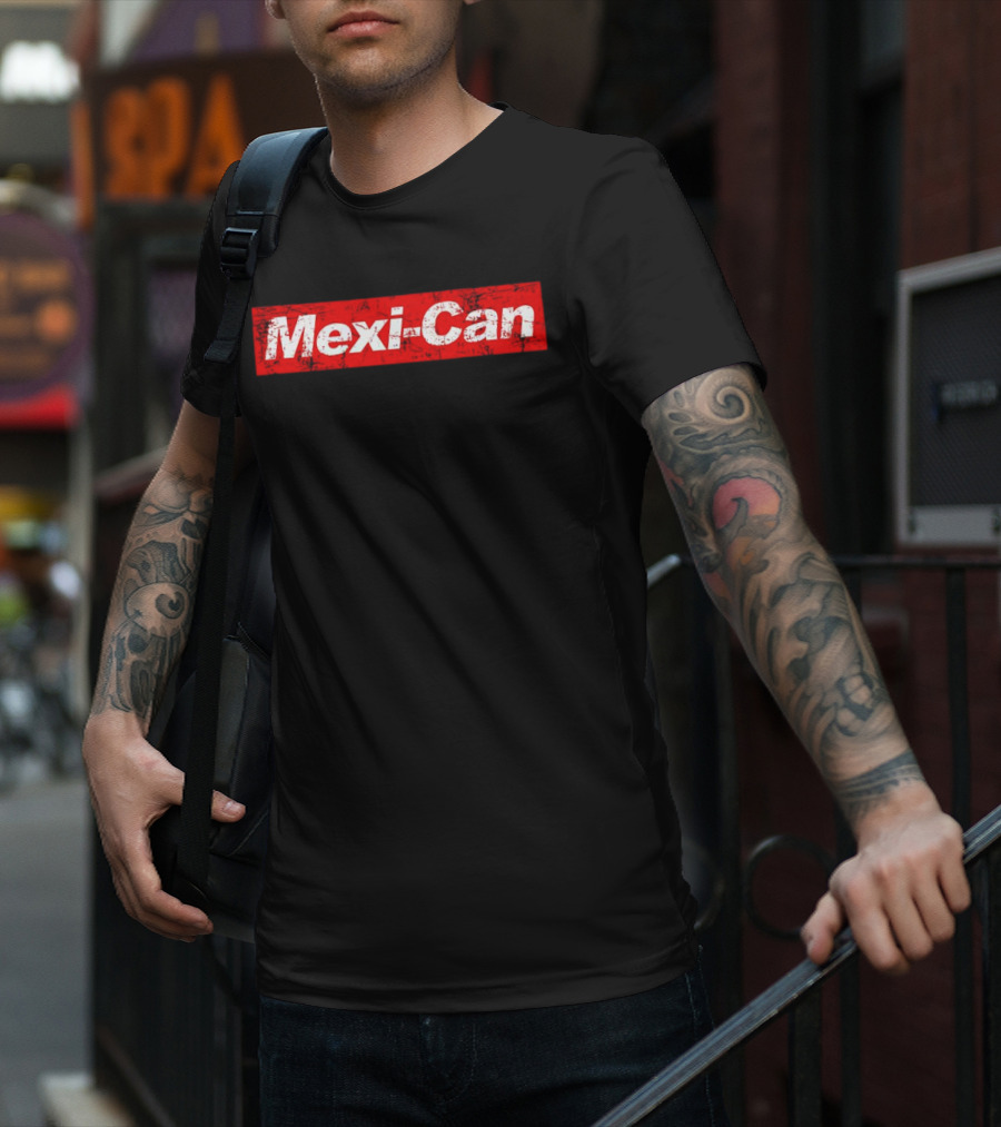 Mexi-Can Bold Red Grunge Style Typography T-Shirt