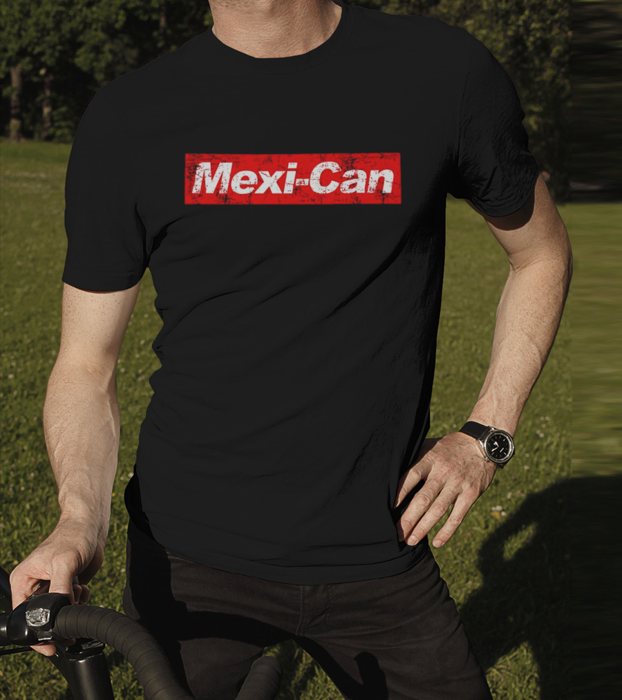 Mexi-Can Bold Red Grunge Style Typography T-Shirt