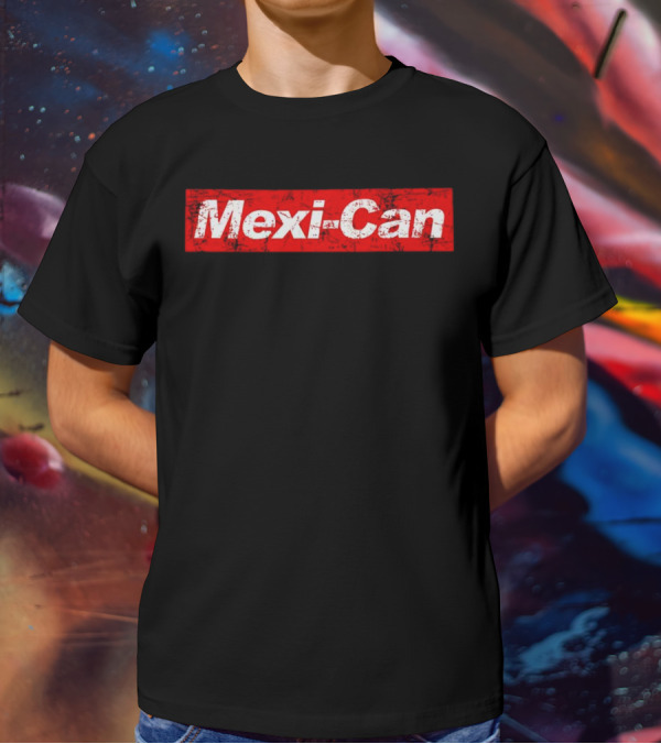 Mexi-Can Bold Red Grunge Style Typography T-Shirt