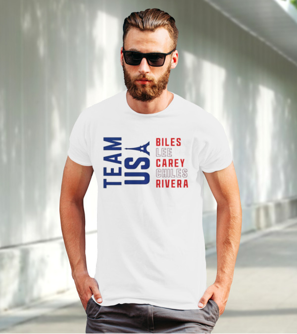 Team USA Biles Lee Carey Chiles Rivera T-Shirt