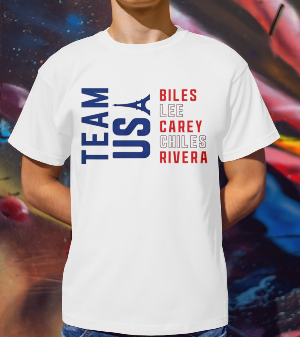 Team USA Biles Lee Carey Chiles Rivera T-Shirt