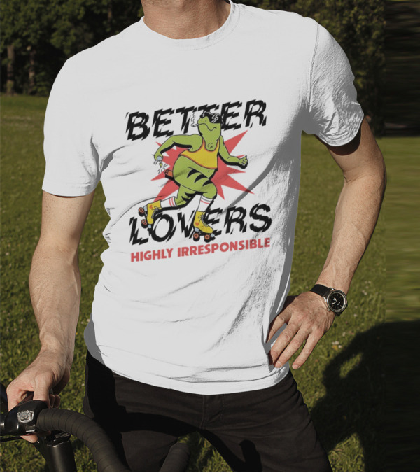 Better Lovers Highly Irresponsible Roller Skating Dinosaur On Yellow Wheels T-Shirt