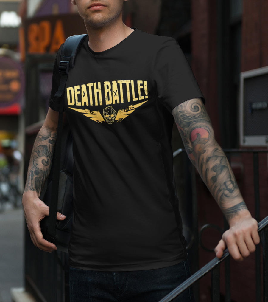 DEATH BATTLE Gold Skull Lightning T-Shirt