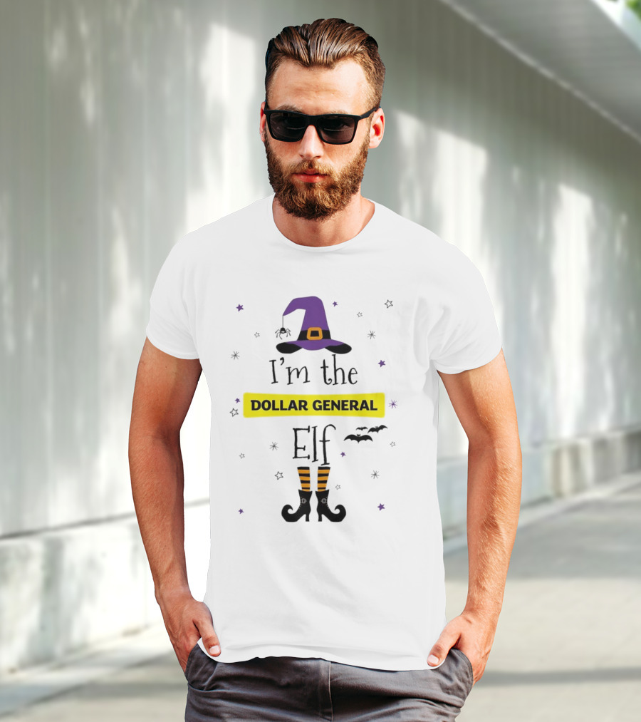 I'm The Dollar General Elf Halloween Witch Hat And Boots Theme T-Shirt