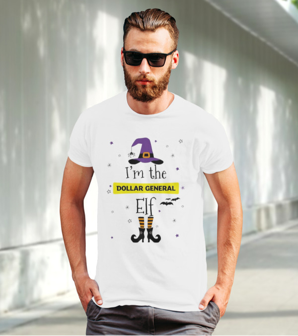 I'm The Dollar General Elf Halloween Witch Hat And Boots Theme T-Shirt