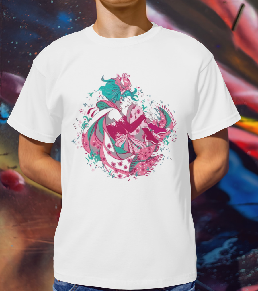 The Floating Garden Lovers In Bloom With Vibrant Floral Embrace T-Shirt