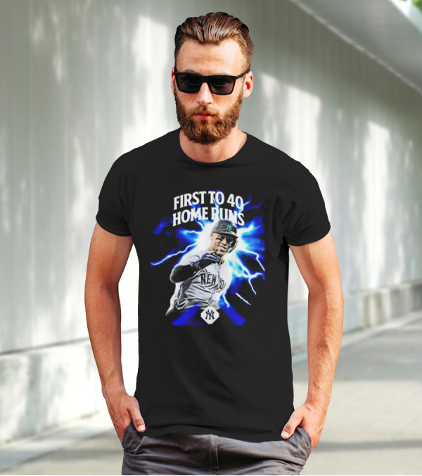 First To 40 Home Runs Aaron Judge New York Yankees T-Shirt