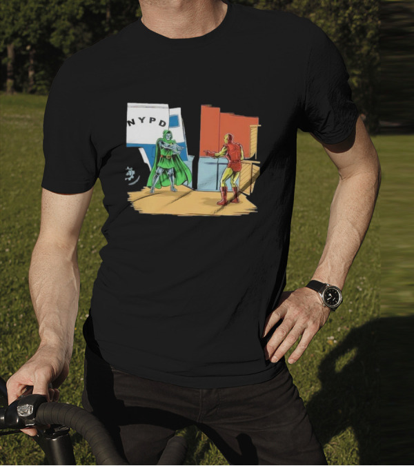 Doctor Doom Pointing At Iron Man In NYPD Scene New Mask Same Task T-Shirt