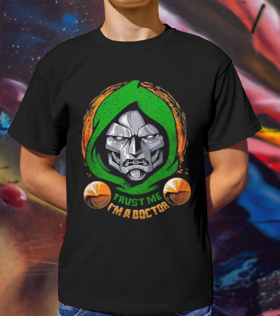 Doctor Doom Trust Me I'm A Doctor Villain Face Mask T-Shirt