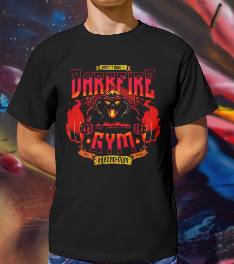 Durin’s Bane Darkfire Gym Khazad-Dum Lord Of The Rings Fitness T-Shirt