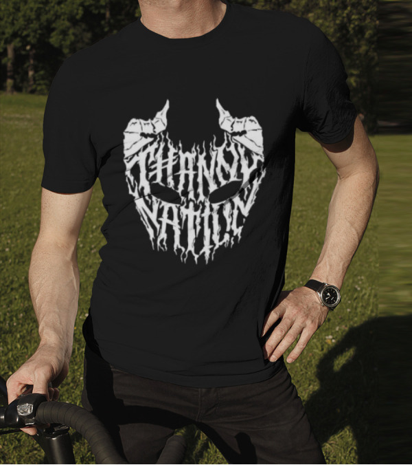 Thanny Nation Flame Text With Mask T-Shirt