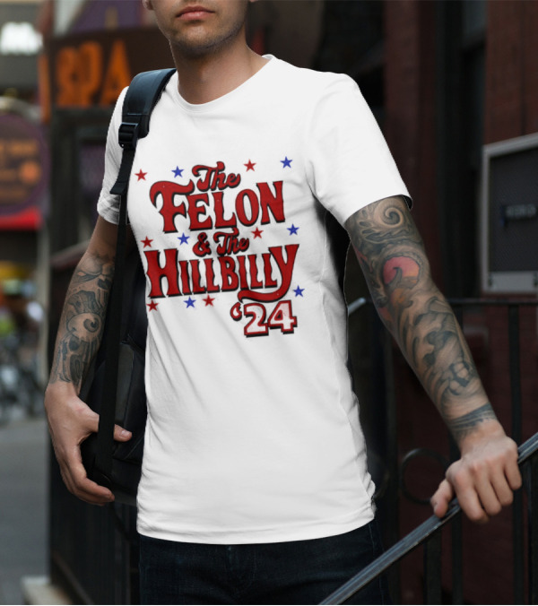 The Felon And The Hillbilly 24 Red And Blue Star T-Shirt
