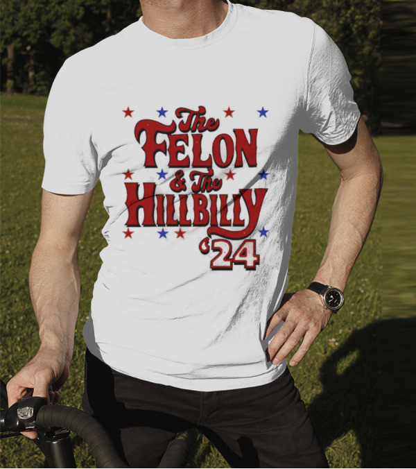 The Felon And The Hillbilly 24 Red And Blue Star T-Shirt