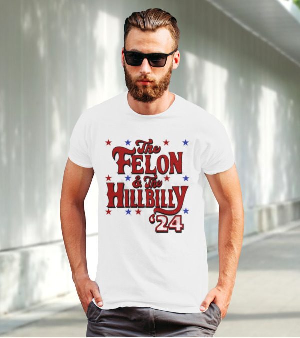 The Felon And The Hillbilly 24 Red And Blue Star T-Shirt