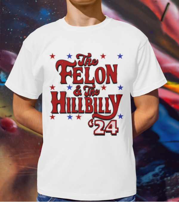 The Felon And The Hillbilly 24 Red And Blue Star T-Shirt