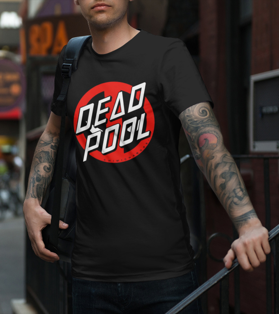 Deadpool X Santa Cruz Santapool Chimichangas Logo Red Circle T-Shirt