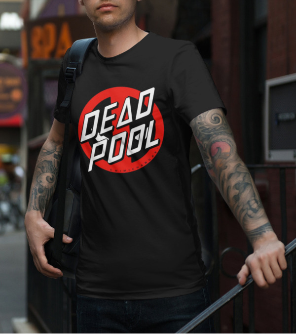 Deadpool X Santa Cruz Santapool Chimichangas Logo Red Circle T-Shirt