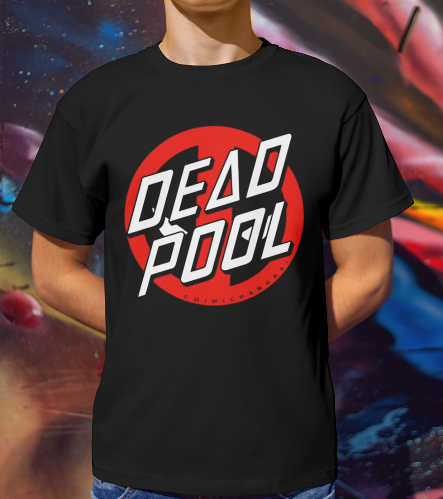 Deadpool X Santa Cruz Santapool Chimichangas Logo Red Circle T-Shirt