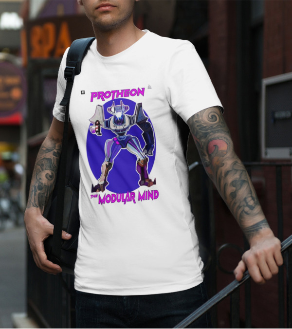 Protheon The Modular Mind Robot Character Purple Armor T-Shirt