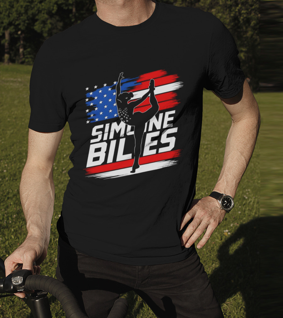 SIMONE BILES USA AMERICAN FLAG GYMNASTICS TEAM T-Shirt
