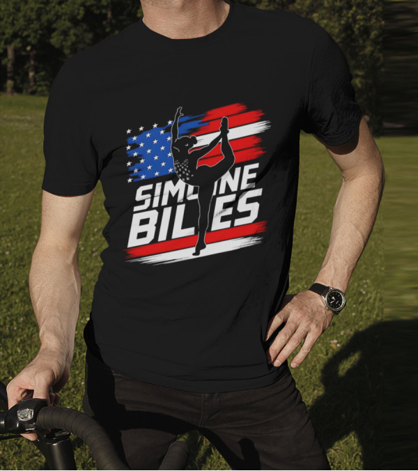 SIMONE BILES USA AMERICAN FLAG GYMNASTICS TEAM T-Shirt