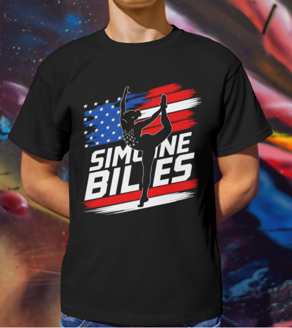 SIMONE BILES USA AMERICAN FLAG GYMNASTICS TEAM T-Shirt