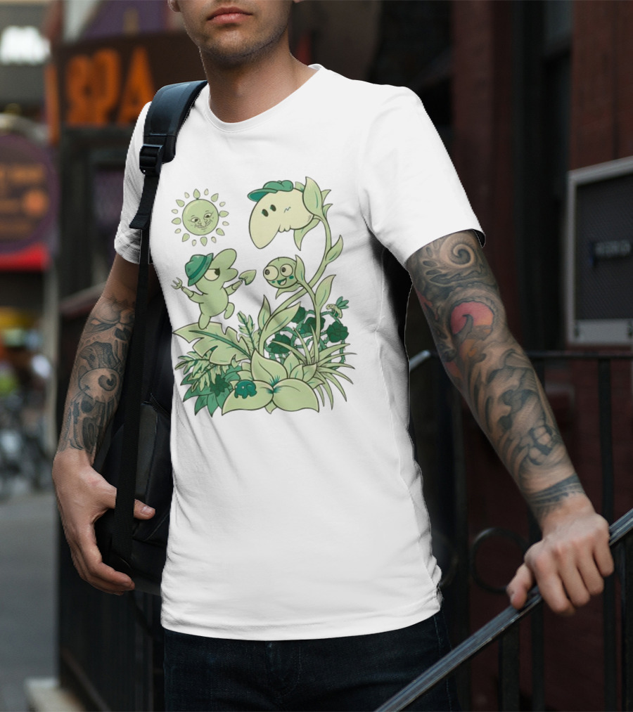 Smiling Friends Disdainful Gardener Cheerful Plant Companions And Sun T-Shirt