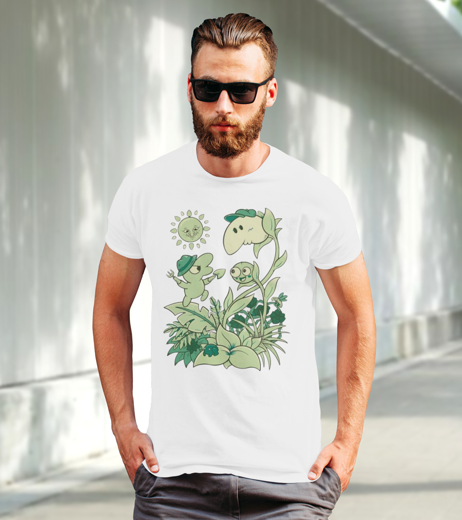 Smiling Friends Disdainful Gardener Cheerful Plant Companions And Sun T-Shirt