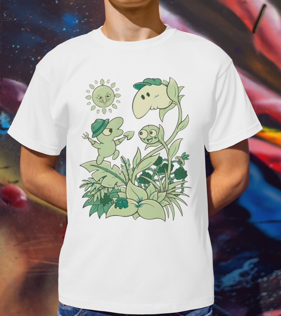 Smiling Friends Disdainful Gardener Cheerful Plant Companions And Sun T-Shirt