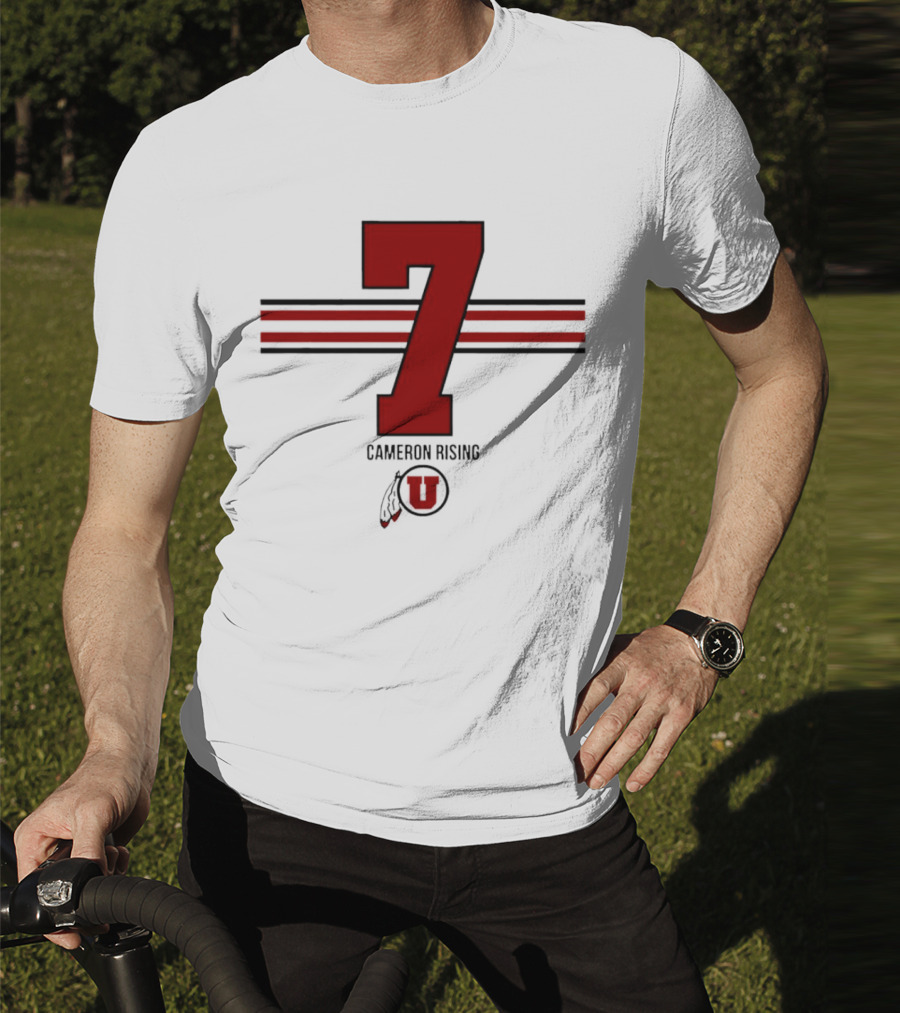 Cameron Rising Utah Utes Number 7 Stripe T-Shirt