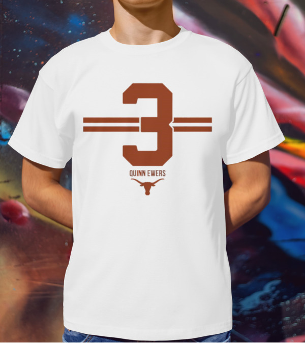 Quinn Ewers Texas Longhorns Number 3 T-Shirt
