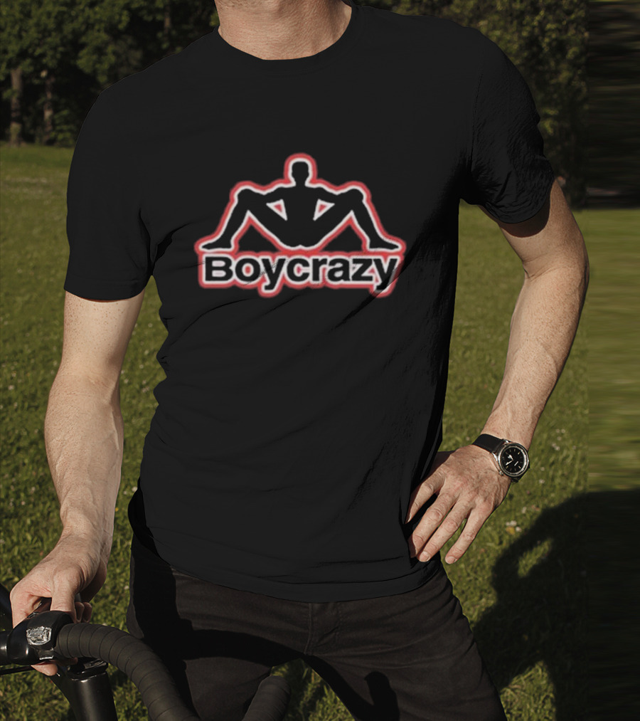 Boycrazy Silhouette Outline Logo With Seated Figure T-Shirt