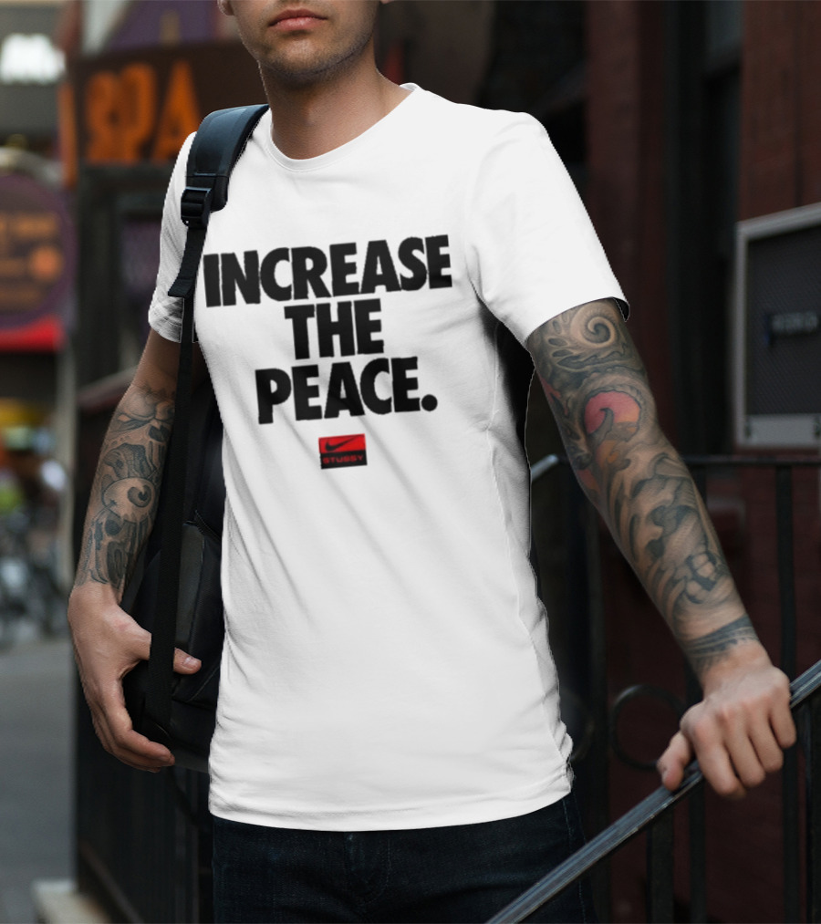 Increase The Peace Stussy Red Swoosh T-Shirt