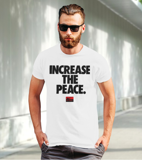 Increase The Peace Stussy Red Swoosh T-Shirt