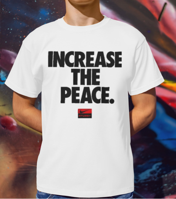 Increase The Peace Stussy Red Swoosh T-Shirt